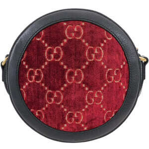 Gucci Bag Velvet GG Black Red Shoulder Bordeaux